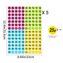 Neon Garage Sticker Set - 700 3/4 Round Retail Stickers