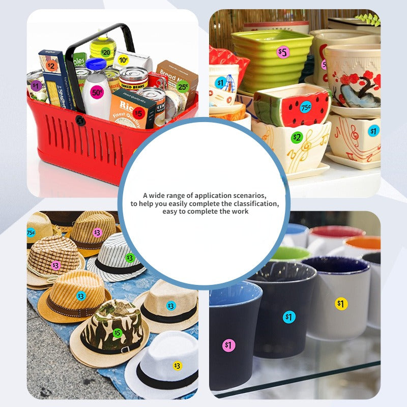 Neon Garage Sticker Set - 700 3/4 Round Retail Stickers