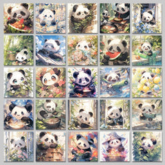 Watercolor Panda Stickers for Water Bottles Laptops Phone