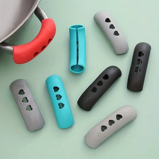 2pcs Silicone Anti Scald Pot Handle Cover Heat Resistant Cast Iron Handle Cover