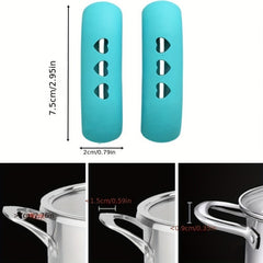2pcs Silicone Anti Scald Pot Handle Cover Heat Resistant Cast Iron Handle Cover