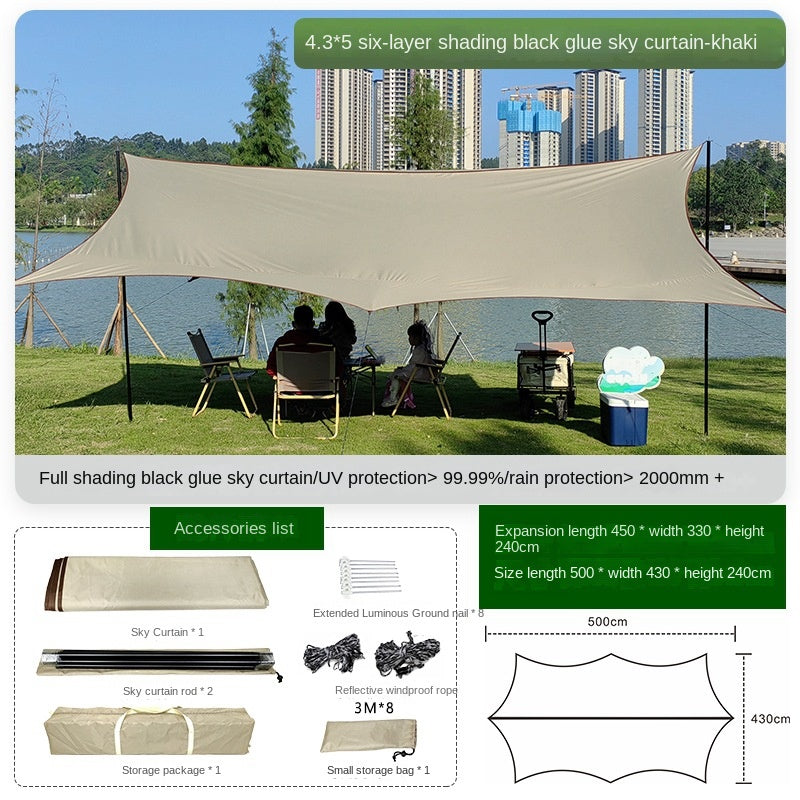 Portable Sunshade Butterfly Shaped Canopy for Camping