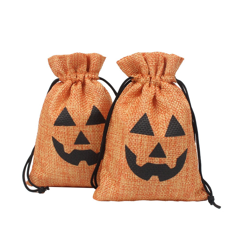 6 Pcs Pumpkin Devil Candy Storage Bags Halloween Drawstring