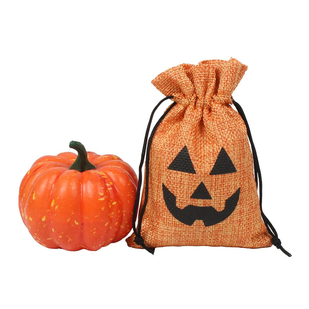 6 Pcs Pumpkin Devil Candy Storage Bags Halloween Drawstring