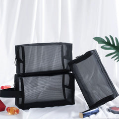 3 Pcs Travel Mesh Storage Bags Lightweight Carry On Bags Versatile Cosmetic Bags