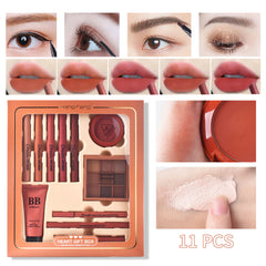 Professional 11Pcs All In One Makeup Kit Eyeshadow Blush Lipstick Mascara Set