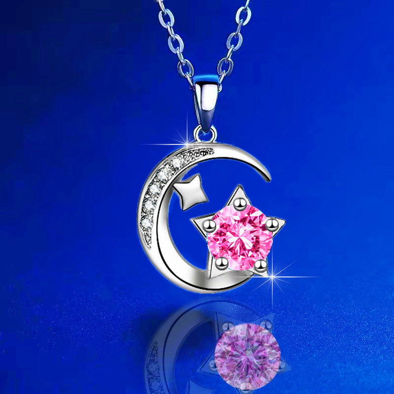 Moon Star Necklace Women Geometry Pendant Wedding Halloween Christmas