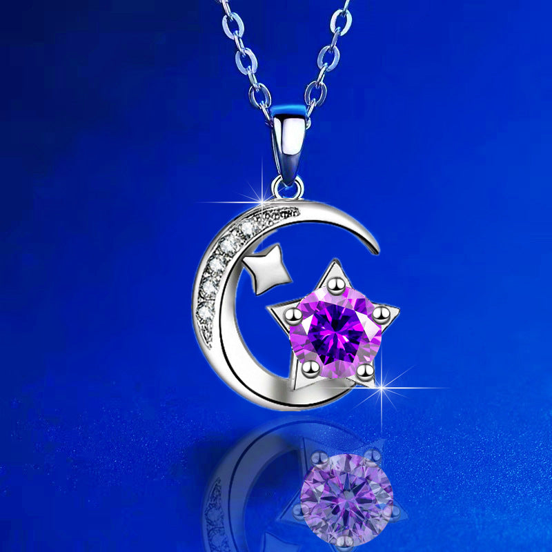Moon Star Necklace Women Geometry Pendant Wedding Halloween Christmas