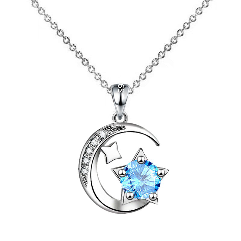Moon Star Necklace Women Geometry Pendant Wedding Halloween Christmas