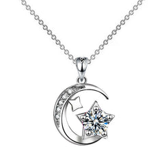 Moon Star Necklace Women Geometry Pendant Wedding Halloween Christmas