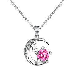 Moon Star Necklace Women Geometry Pendant Wedding Halloween Christmas