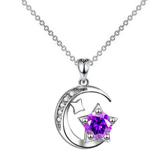 Moon Star Necklace Women Geometry Pendant Wedding Halloween Christmas