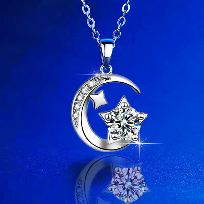Moon Star Necklace Women Geometry Pendant Wedding Halloween Christmas