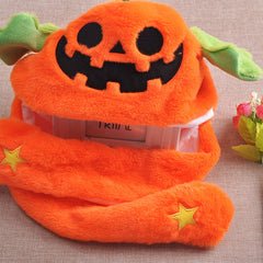 Kids Halloween Pumpkin Hat w/ Movable Ears Cosplay Dress Up Animal Hat