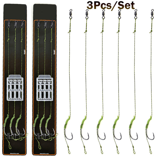 3pcs Carp Fishing Rigs Set Hook Boilie Stoppers Terminal Tackle