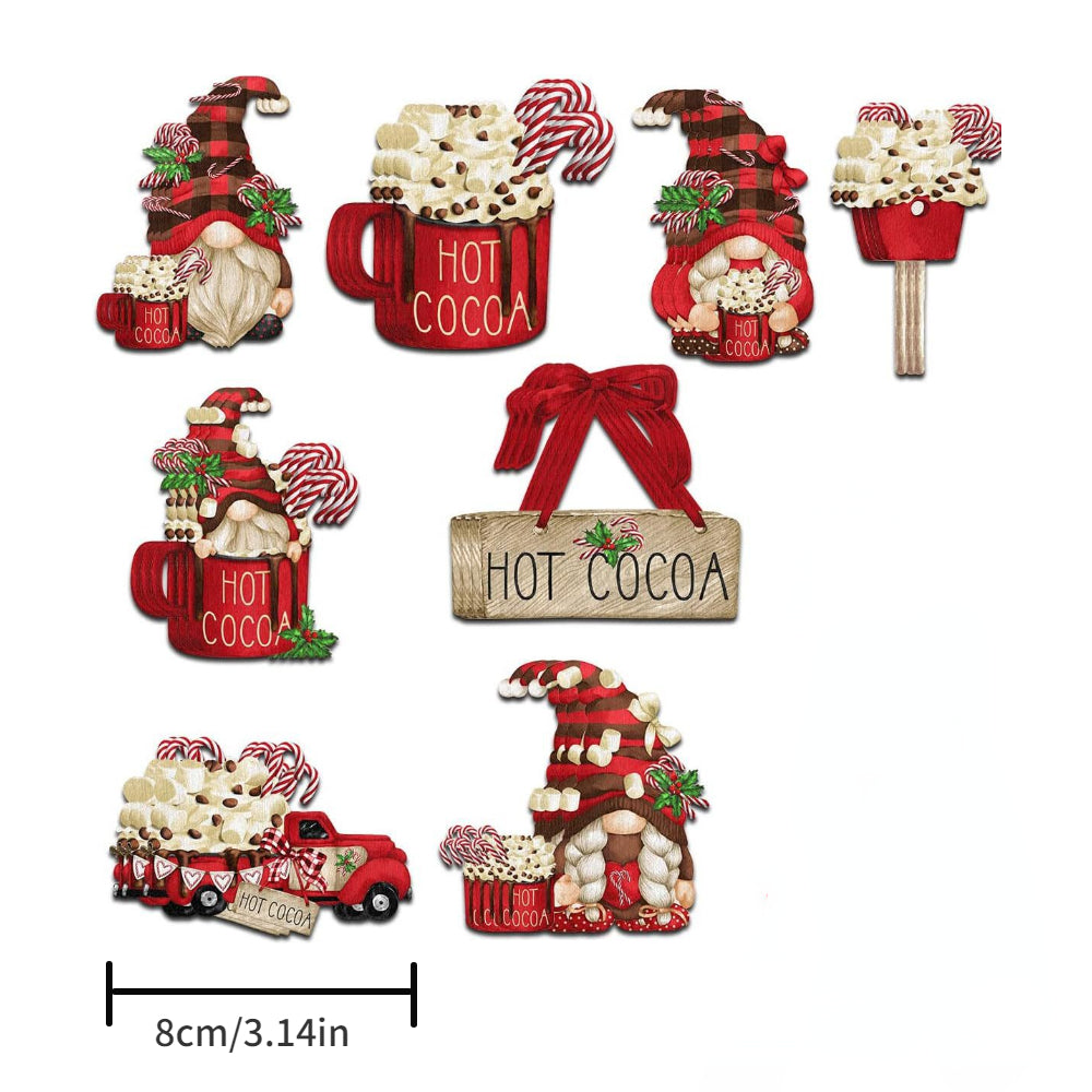 24pcs Wooden Christmas Winter Santa Tree Theme Party Holiday Decor