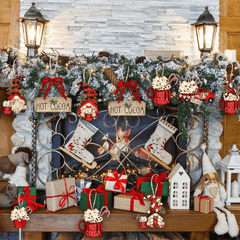 24pcs Wooden Christmas Winter Santa Tree Theme Party Holiday Decor