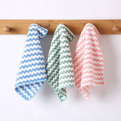 5pcs Kitchen Dish Cloths Soft Absorbent Towels Coral Fleece Microfiber