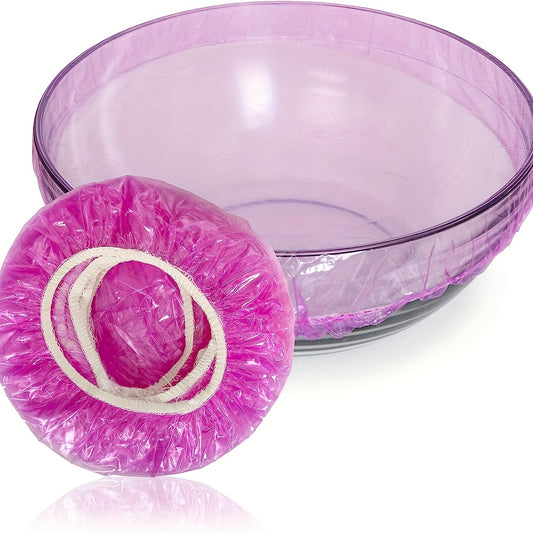 60pcs Colorful Elastic Food Storage Covers Reusable Fitted Bowl Covers