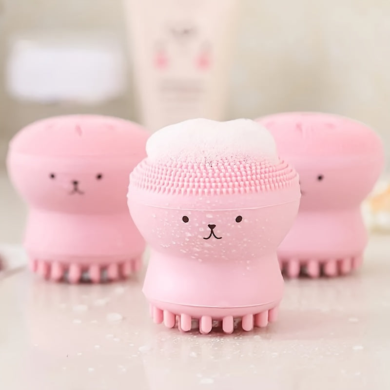 Silicone Exfoliating Facial Scrubber Brush Octopus Shape