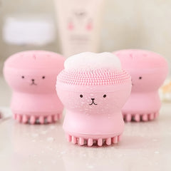 Silicone Exfoliating Facial Scrubber Brush Octopus Shape