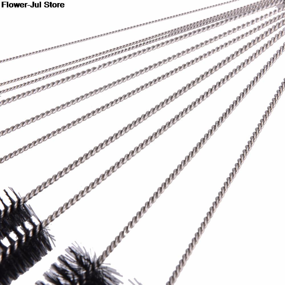10pcs Stainless Steel Test Tube Cleaning Brushes Set