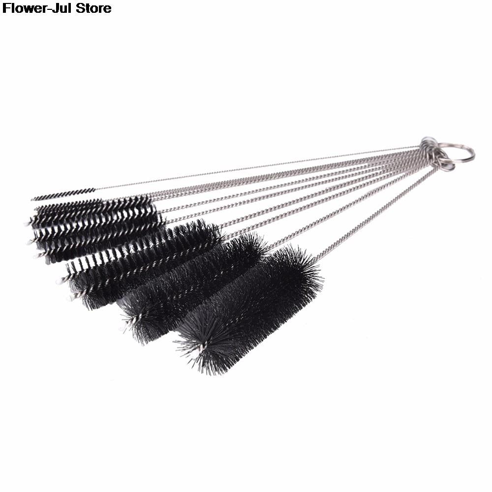 10pcs Stainless Steel Test Tube Cleaning Brushes Set