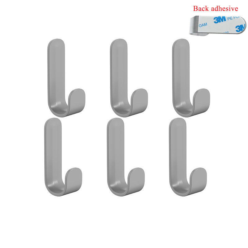 6pcs Wall Organize Hook Door Back Key Cloth Hanger Bathroom Towel Holder