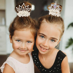 Faux Pearl Crown Elastic Hair Bands Girls Sweet Scrunchies Hair Bands Kids