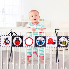 Baby Crib Cloth Book With Mirror Bed Hanging Toy