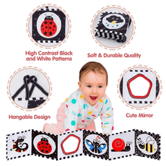 Baby Crib Cloth Book With Mirror Bed Hanging Toy