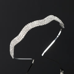 Rhinestone Bezel Hairband Metal Headband Hair Hoop Pearl Hairbands