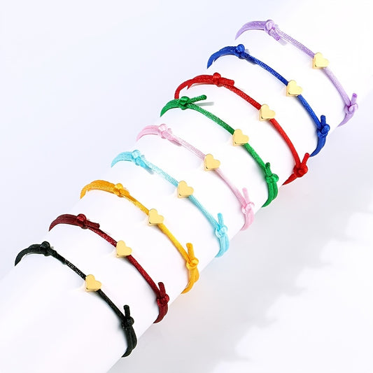 Adjustable Heart Charm Bracelet for Women Girls