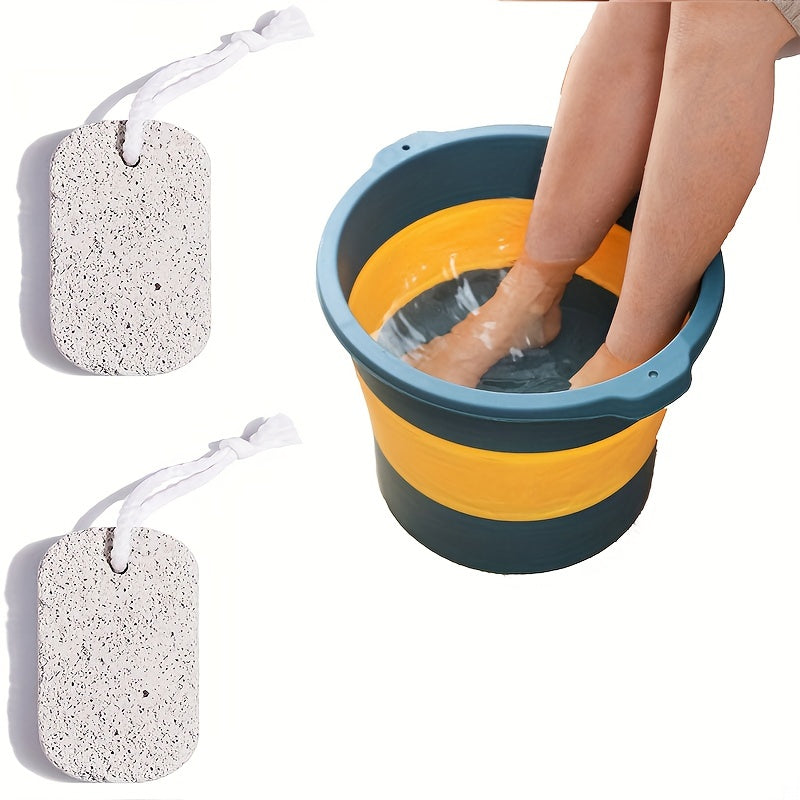 Collapsible Foot Bath Foot Soak Tub 2pcs Foot Grinding Stones