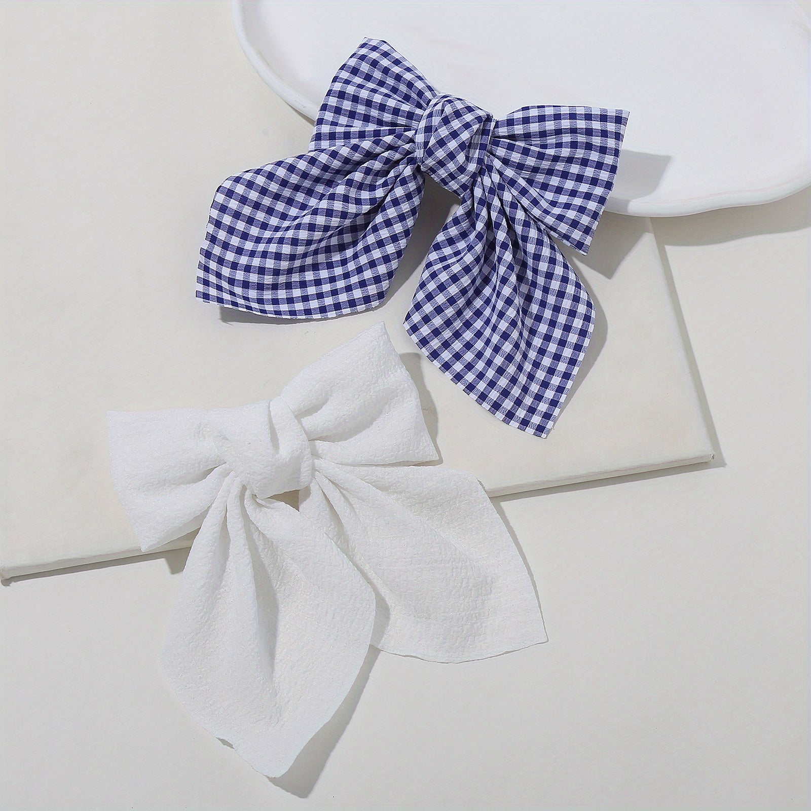 2pcs Bow Decor Hair Clip French Barrette Minimalist Headwear