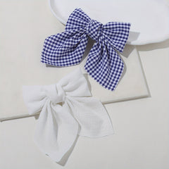 2pcs Bow Decor Hair Clip French Barrette Minimalist Headwear