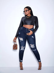  Ripped High Rise Skinny Jeans