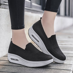 Women's Knit Sports Sneakers Thick Sole Air Cushion Running Shoes