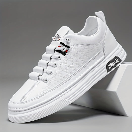 Men's Lace up Sneakers PU Leather Skate Shoes