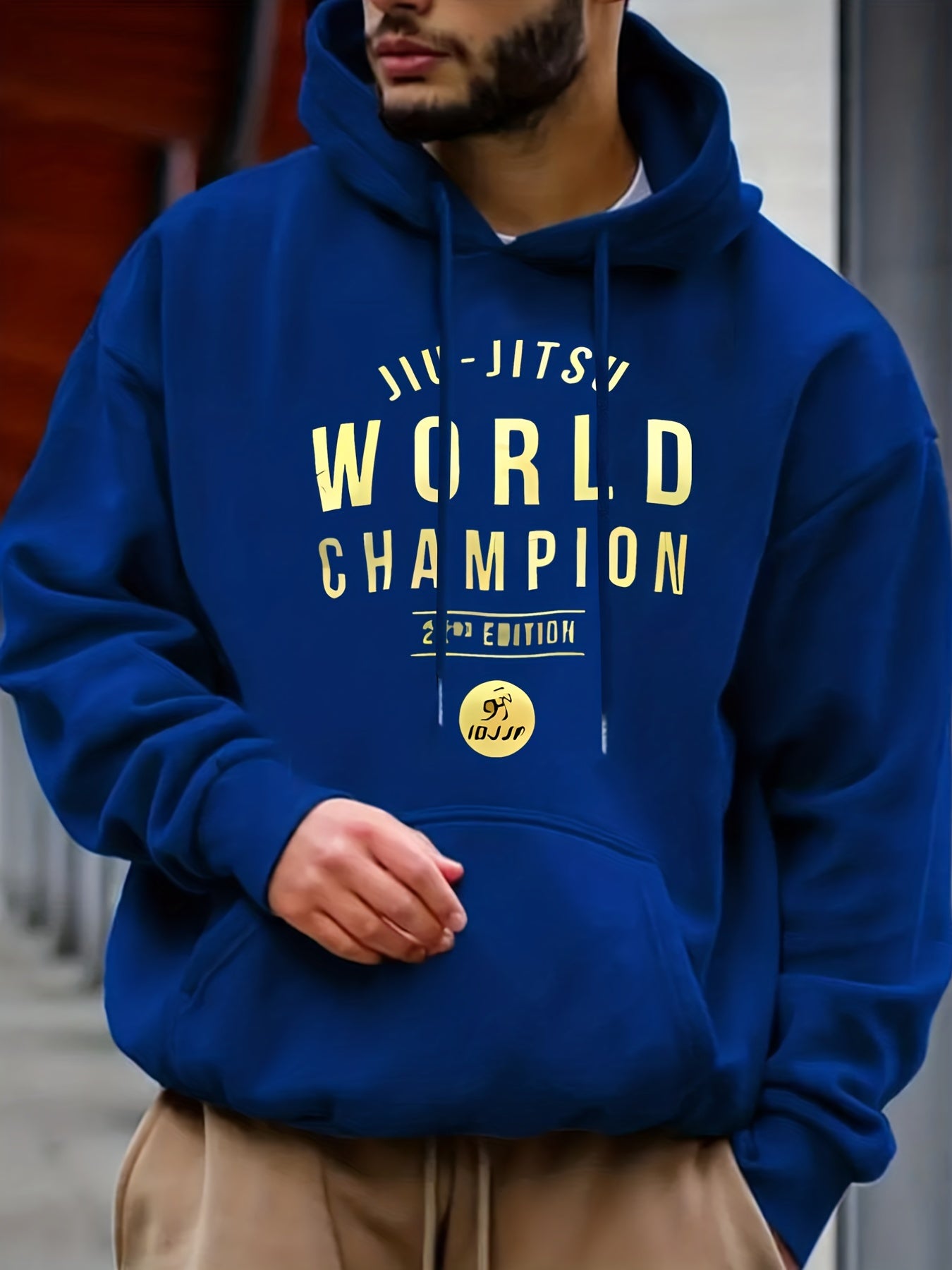 'Jiu Jitsu' Print Hoodie Hoodies For Men Men s Casual Pullover Hooded Sweatshirt