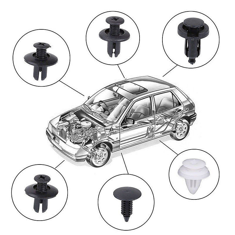 100pcs Mixed Car Buckle Fastener Set for Automotive Furniture Industry