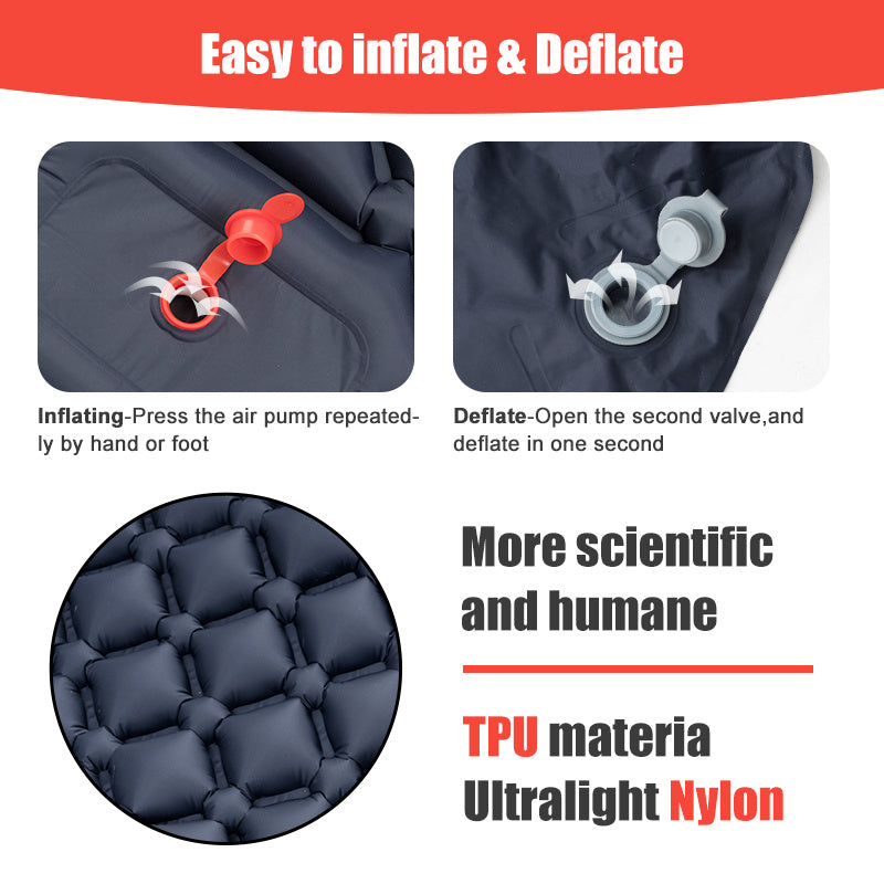 Ultralight Camping Sleeping Pad Inflatable Mattress with Pillows