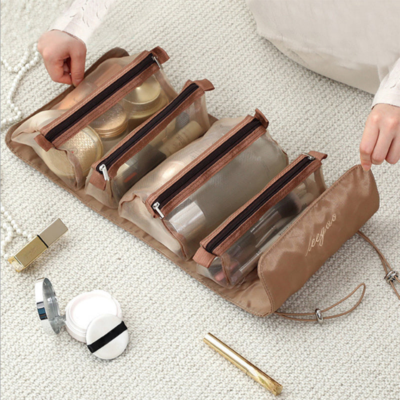 1pc Travel Cosmetic Bag Women Mesh Makeup Box Bags Toiletry Organizer