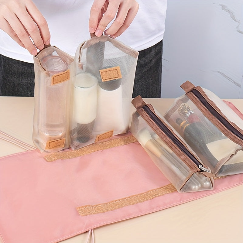 1pc Travel Cosmetic Bag Women Mesh Makeup Box Bags Toiletry Organizer