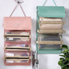 1pc Travel Cosmetic Bag Women Mesh Makeup Box Bags Toiletry Organizer