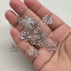100pcs Creative Transparent Flower Plastic Racer Nail