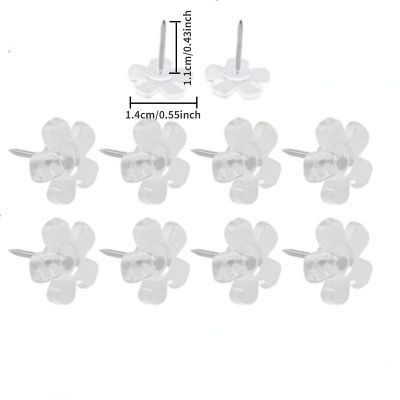 100pcs Creative Transparent Flower Plastic Racer Nail