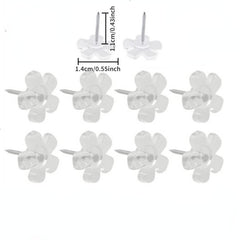 100pcs Creative Transparent Flower Plastic Racer Nail