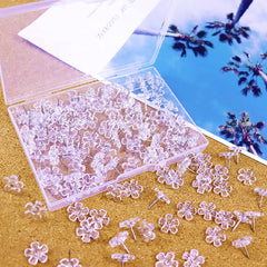 100pcs Creative Transparent Flower Plastic Racer Nail