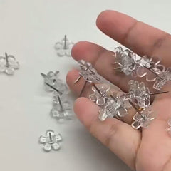 100pcs Creative Transparent Flower Plastic Racer Nail